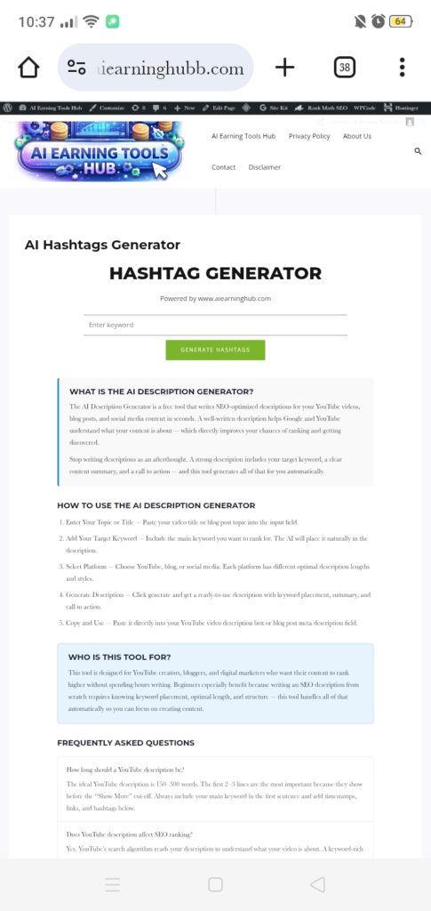 Ai hashtags Generator